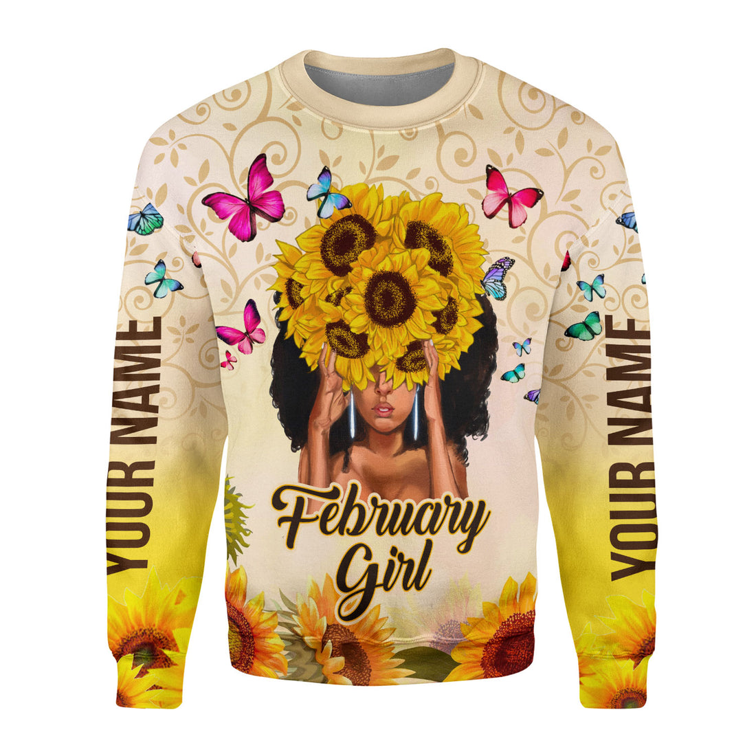 CustomsPig Personalized Ugly Sweater February Girl All Over Printed