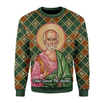 Gearhomies Christmas Unisex Sweater Saint Simon the Zealot 3D Apparel