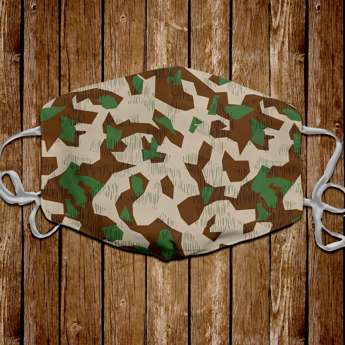 CustomsPig Splittertarnmuster Buntfarbenmuster Germany Wehrmacht Colour Patterns Face Mask