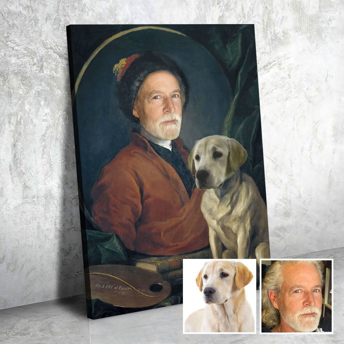 Personalized Canvas - Painter And His Pug