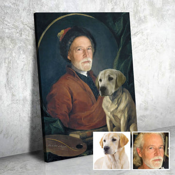 Personalized Canvas - Painter And His Pug