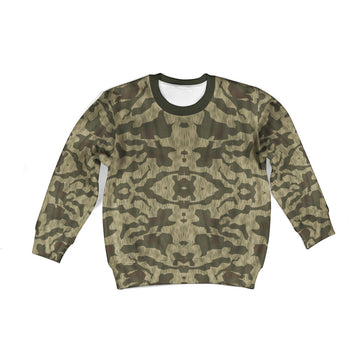 CustomsPig Splinter B Luftwaffen-Splittertarnmuster German Worldwar II Camouglage Patterns Kid Sweatshirt