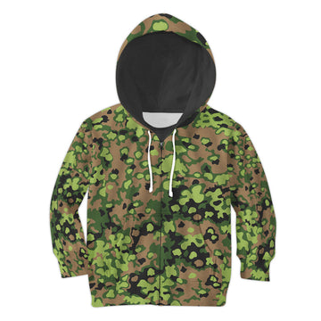 CustomsPig Rauchtarnmuster Blurred Edge Pattern 1939 1944 Kid Zip Hoodie