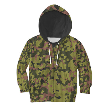 CustomsPig Waffen SS Type II M42 Oakleaf A Dark Variant Kid Zip Hoodie