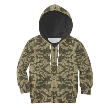 CustomsPig Splinter B Luftwaffen-Splittertarnmuster German Worldwar II Camouglage Patterns Kid Zip Hoodie