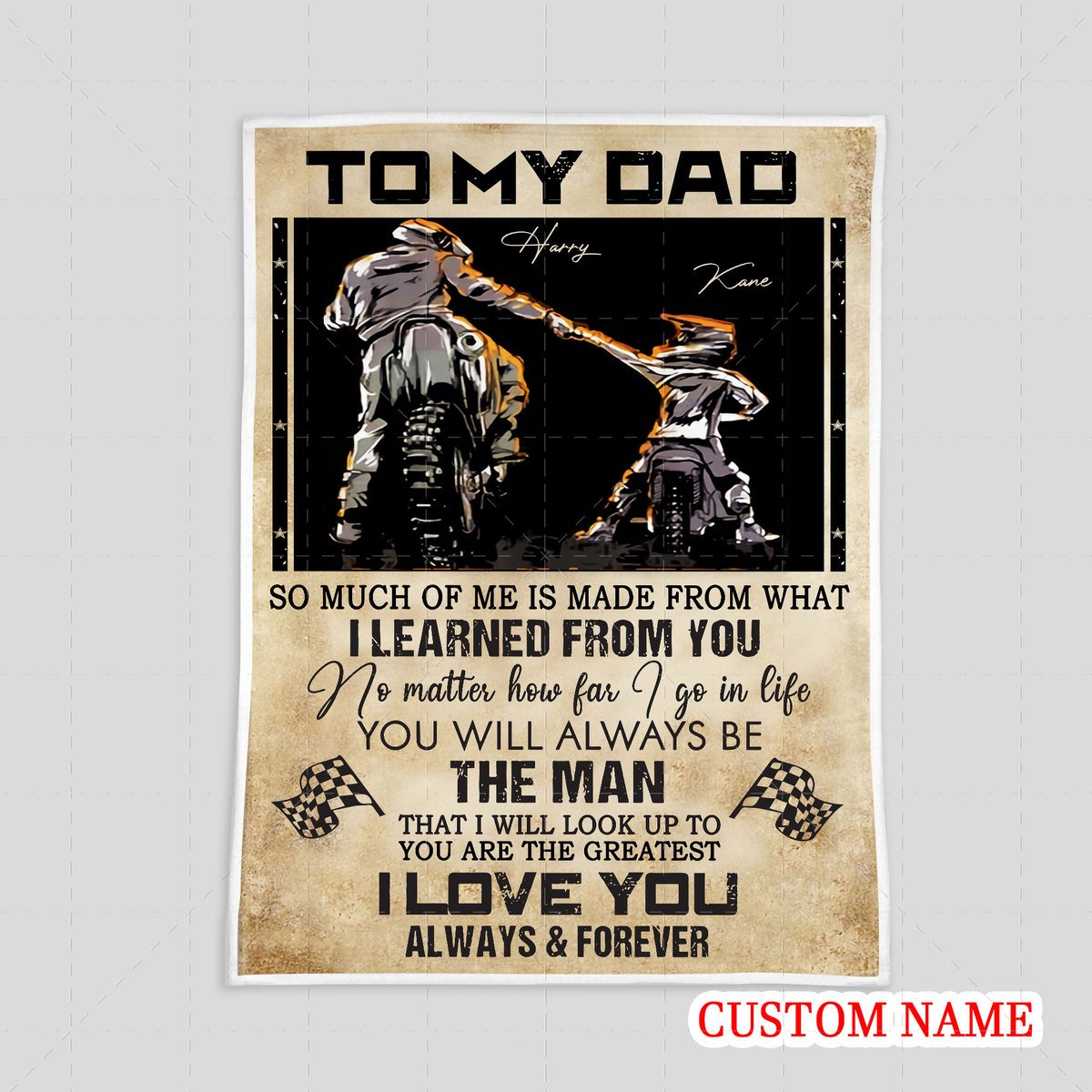 Personalized Blanket - Father Rider And Son