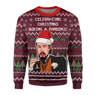 Customspig Christmas Sweater Celebrating Christmas During Pandemic 3D Apparel