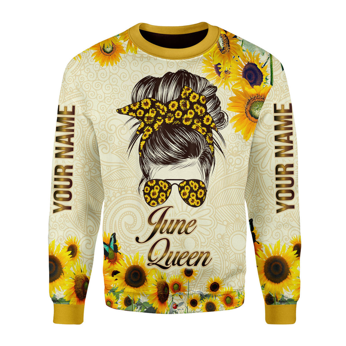 CustomsPig Personalized Ugly Sweater June Queen All Over Printed