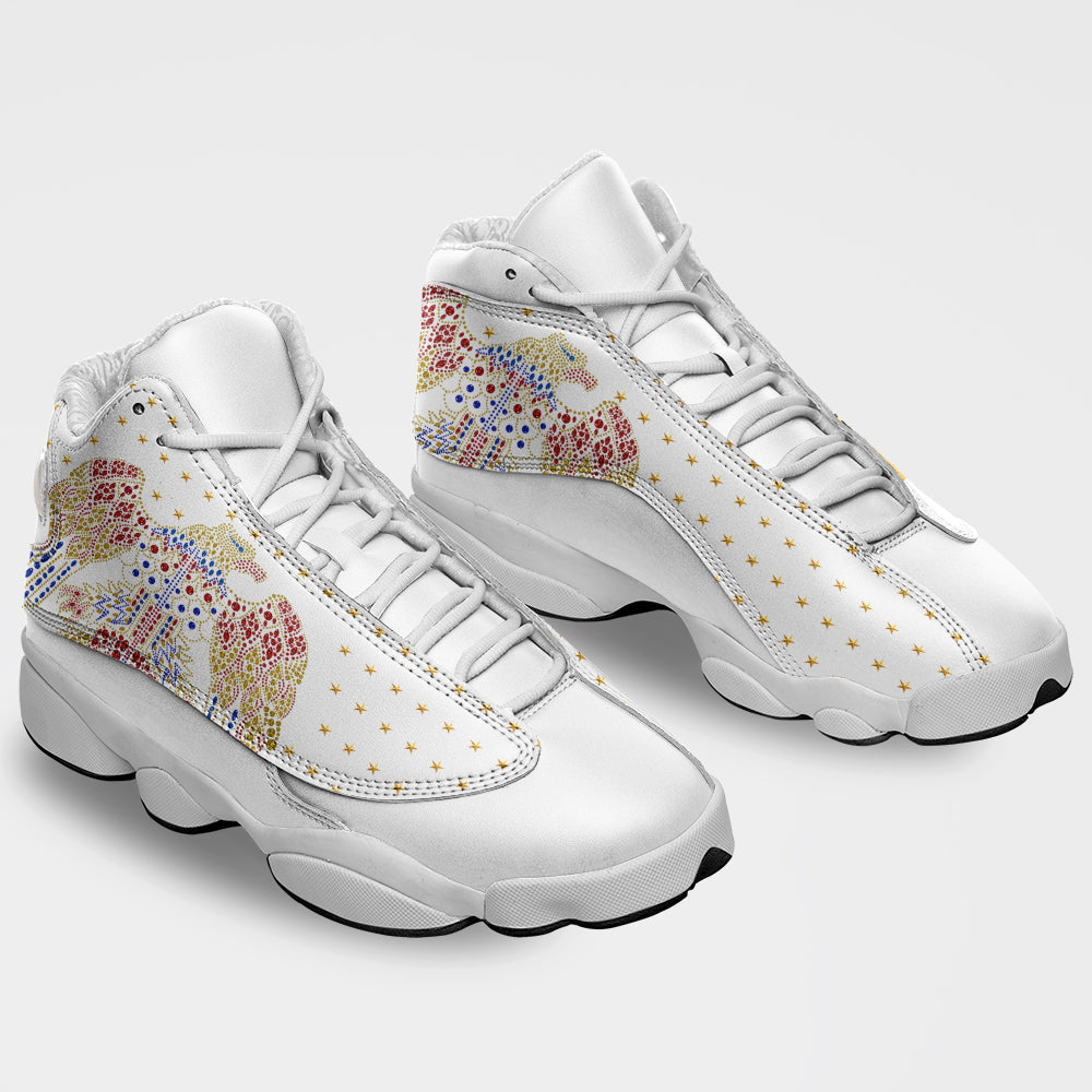 Customspig Elvis Aloha Unisex AJ13 Shoes White