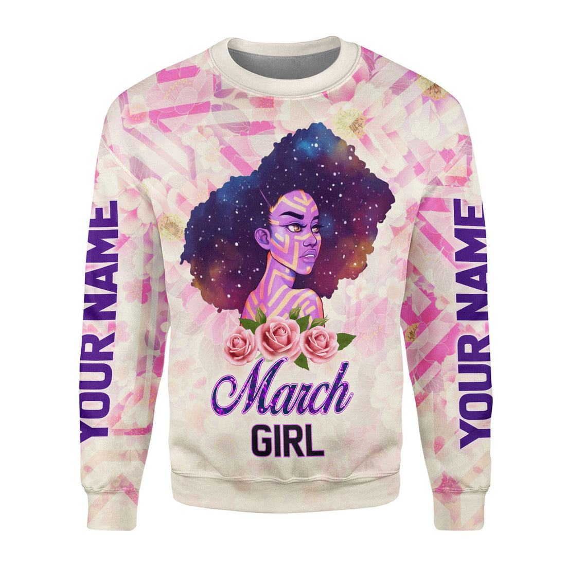 CustomsPig Personalized Ugly Sweater March Girl All Over Printed