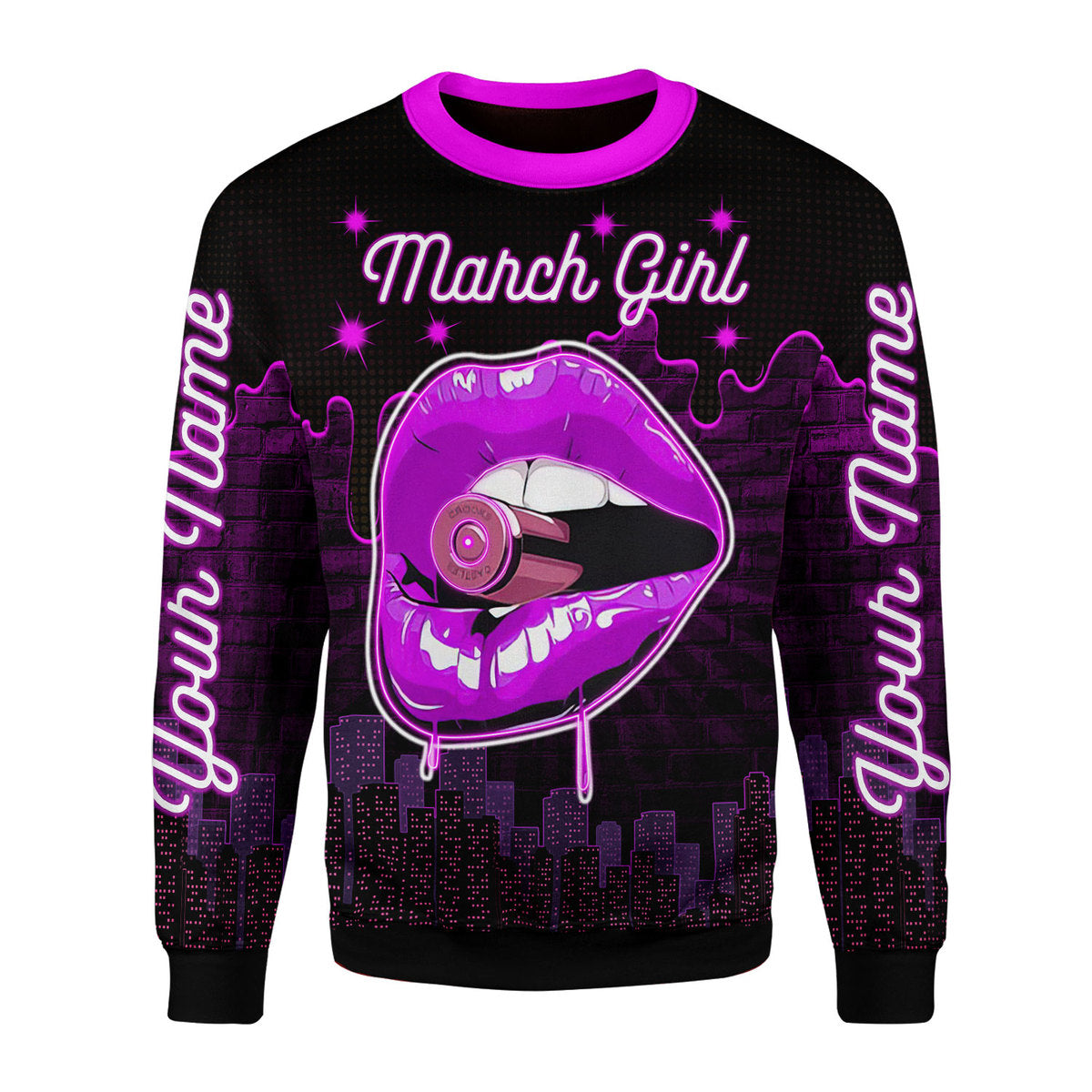 CustomsPig Personalized Ugly Sweater I'm A March Girl All Over Printed