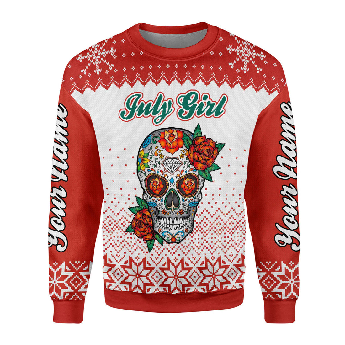 CustomsPig Personalized Ugly Sweater July Girl All Over Printed