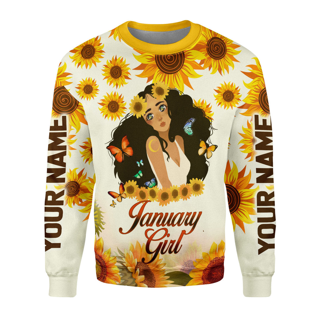 CustomsPig Personalized Ugly Sweater January Girl All Over Printed