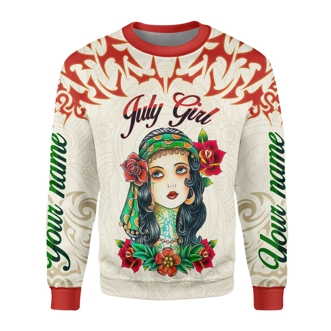 CustomsPig Personalized Ugly Sweater July Girl All Over Printed