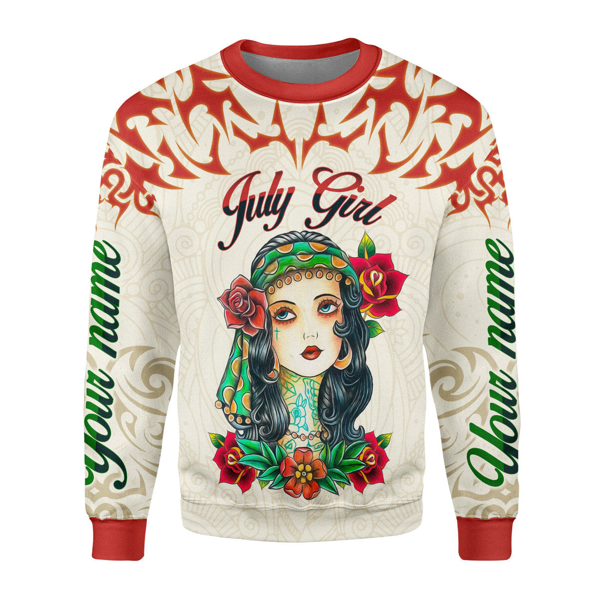 CustomsPig Personalized Ugly Sweater July Girl All Over Printed