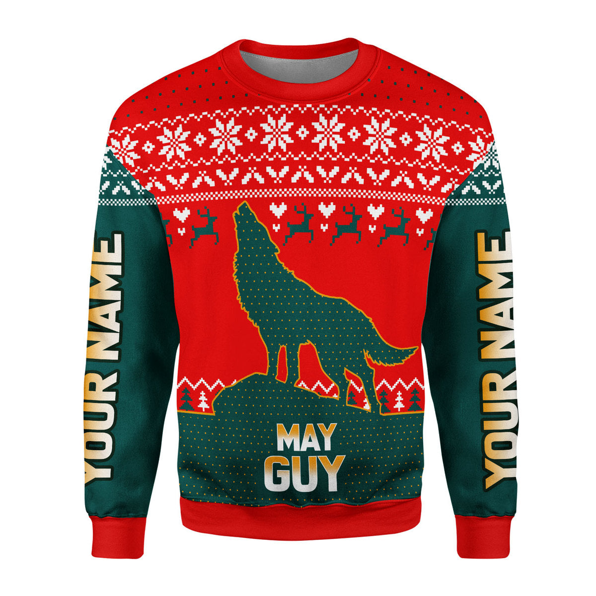 CustomsPig Personalized Ugly Sweater May Guy All Over Printed
