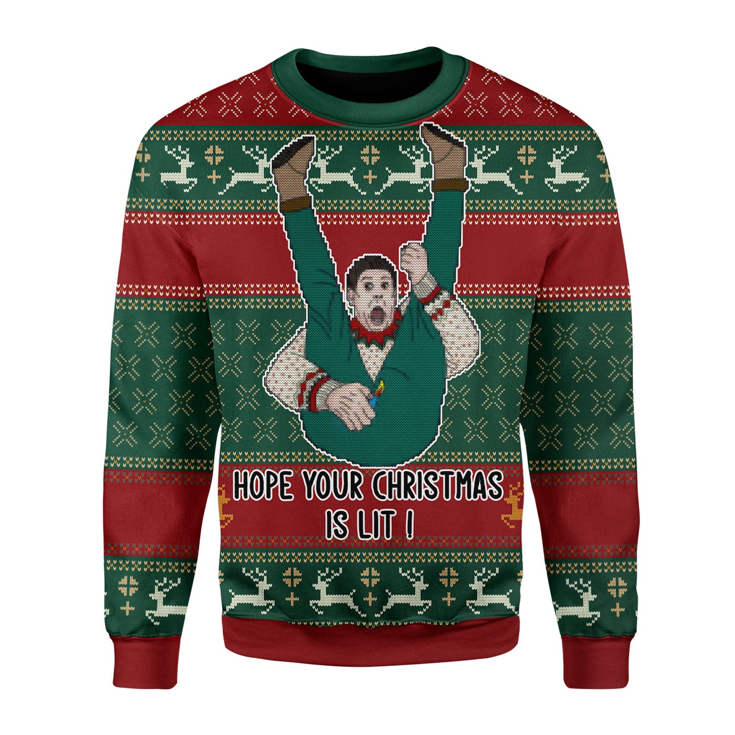 Customspig Christmas Sweater Hope Your Christmas Is Lit 3D Apparel