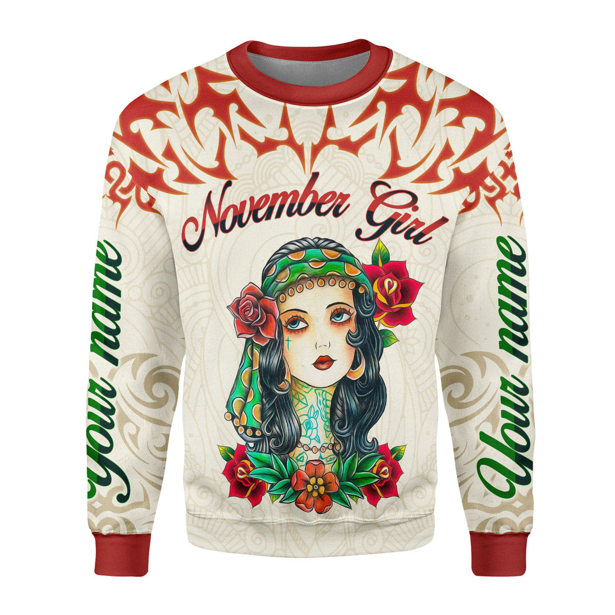CustomsPig Personalized Ugly Sweater November Girl I Do What I Want All Over Printed