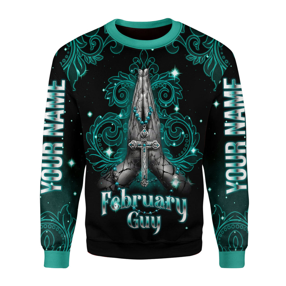 CustomsPig Personalized Ugly Sweater February Guy All Over Printed