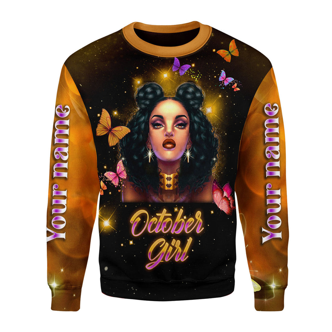 CustomsPig Personalized Ugly Sweater I Am An October Girl I Can Do All Things All Over Printed