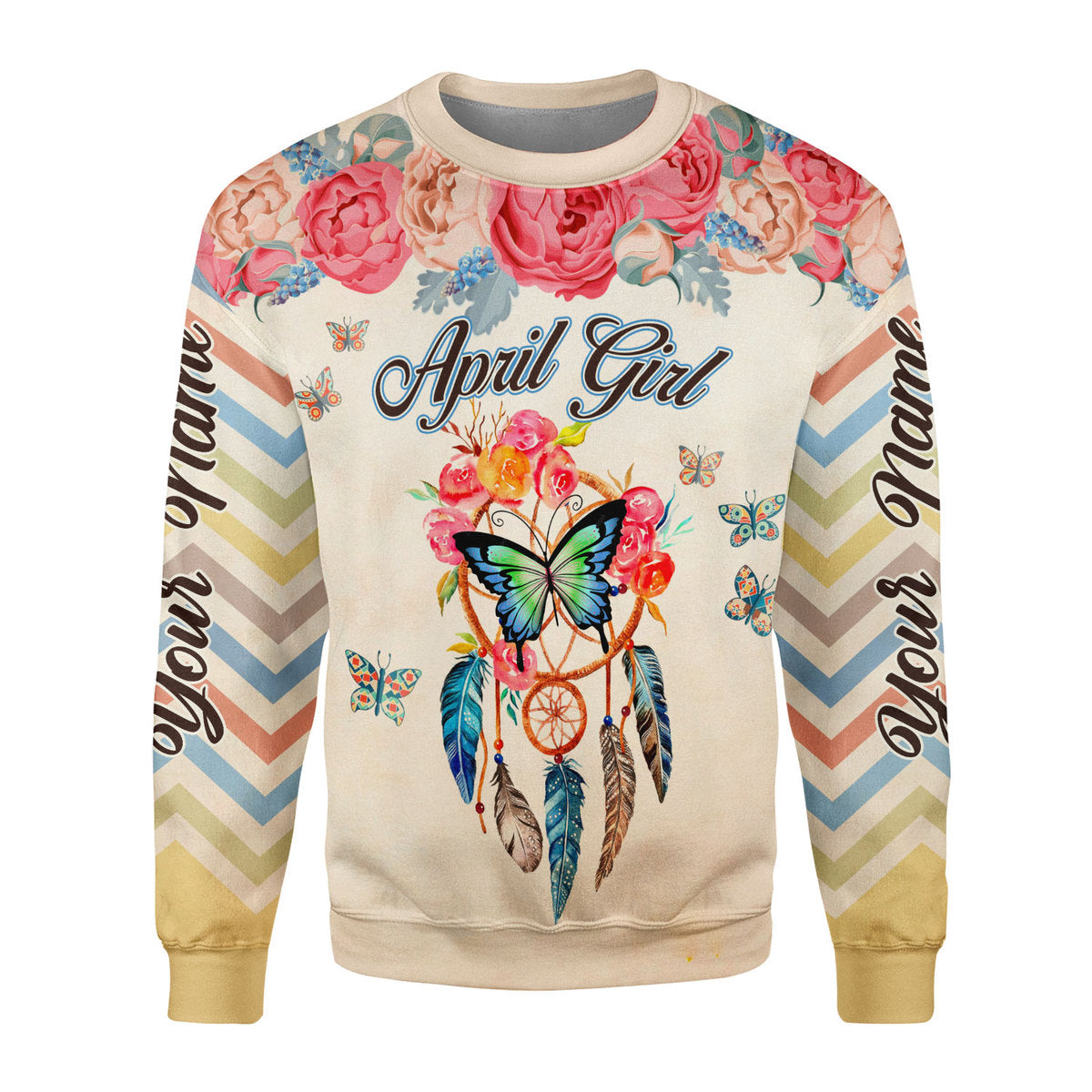 CustomsPig Personalized Ugly Sweater April Girl All Over Printed
