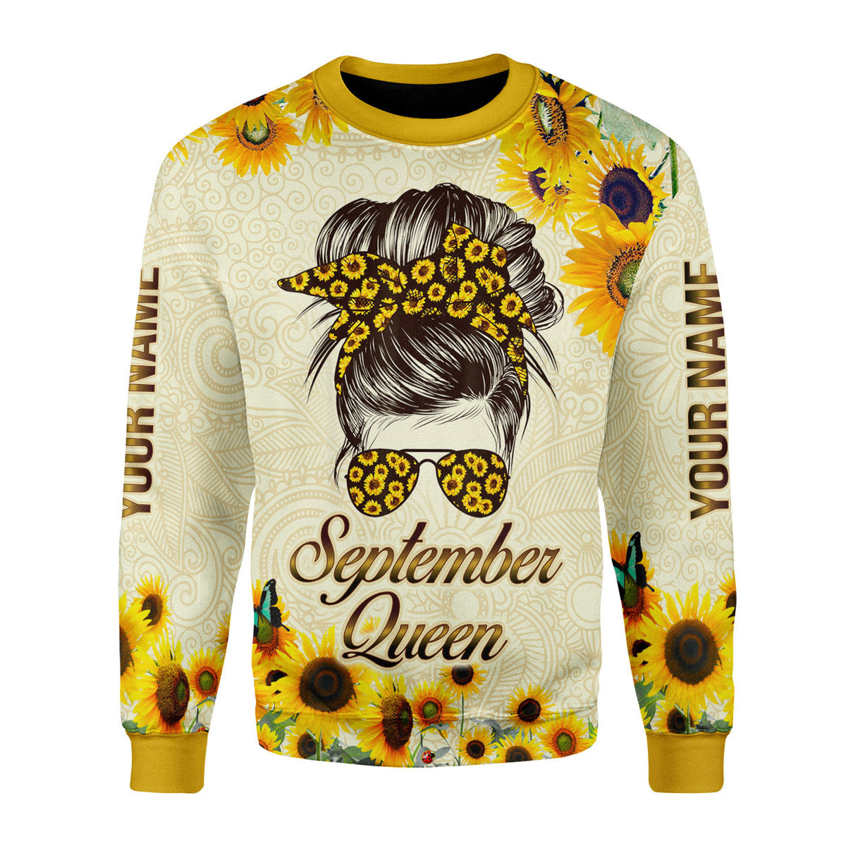 CustomsPig Personalized Ugly Sweater September Queen All Over Printed