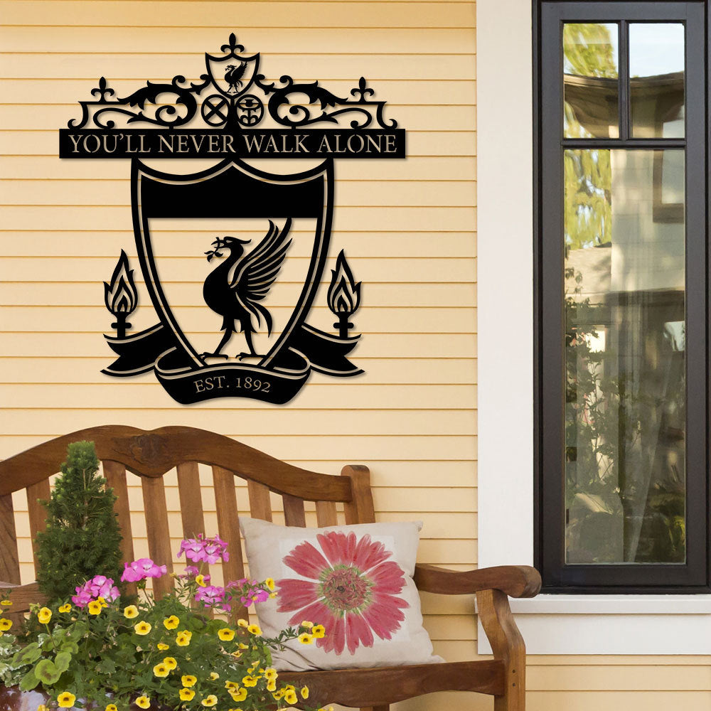CustomsPig Liverpool - You'll Never Walk Alone Metal Wall Art Sign,Shankly Gates Hanging Wall Art