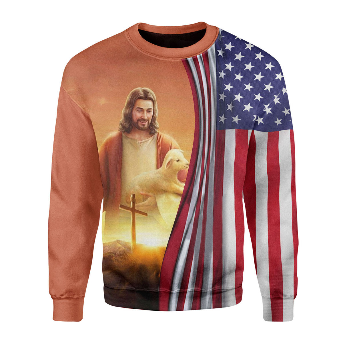 Customspig Tops Pullover Sweatshirt Christmas Begins With Christ 3D Apparel