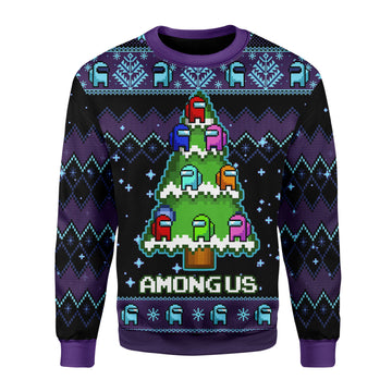 Customspig Christmas Sweater Among Us Christmas Tree 3D Apparel