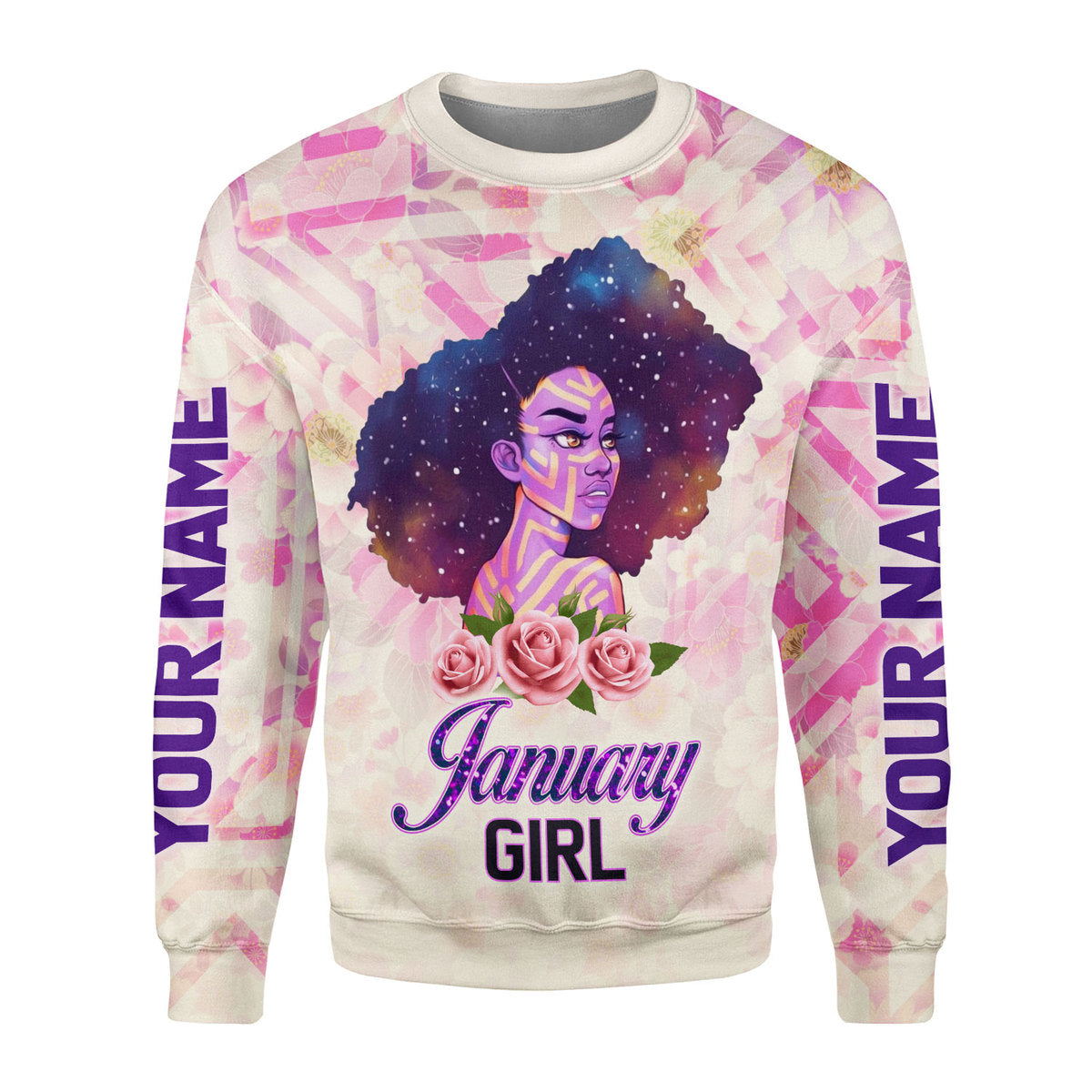 CustomsPig Personalized Ugly Sweater January Girl All Over Printed