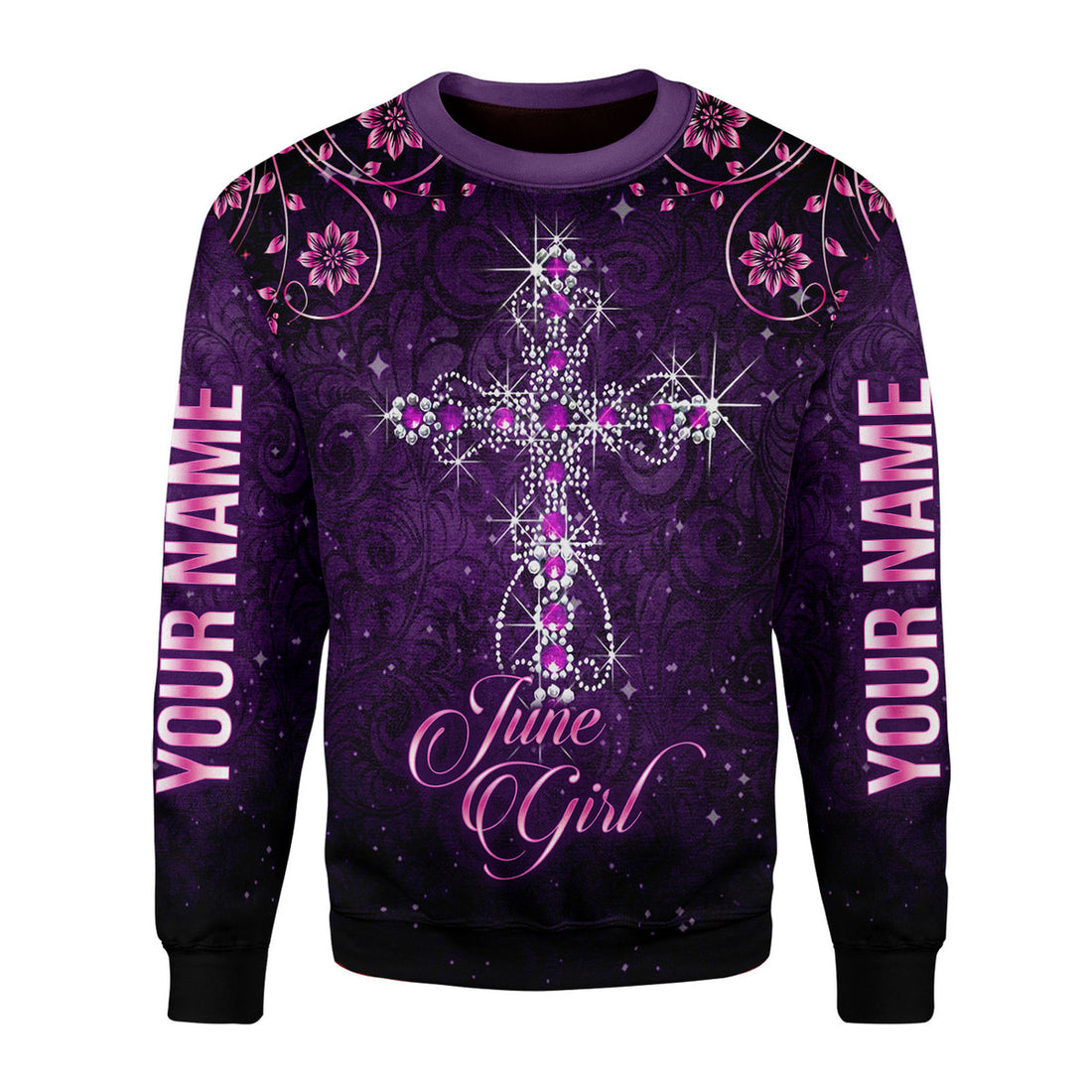 CustomsPig Personalized Ugly Sweater I Am A June Girl All Over Printed