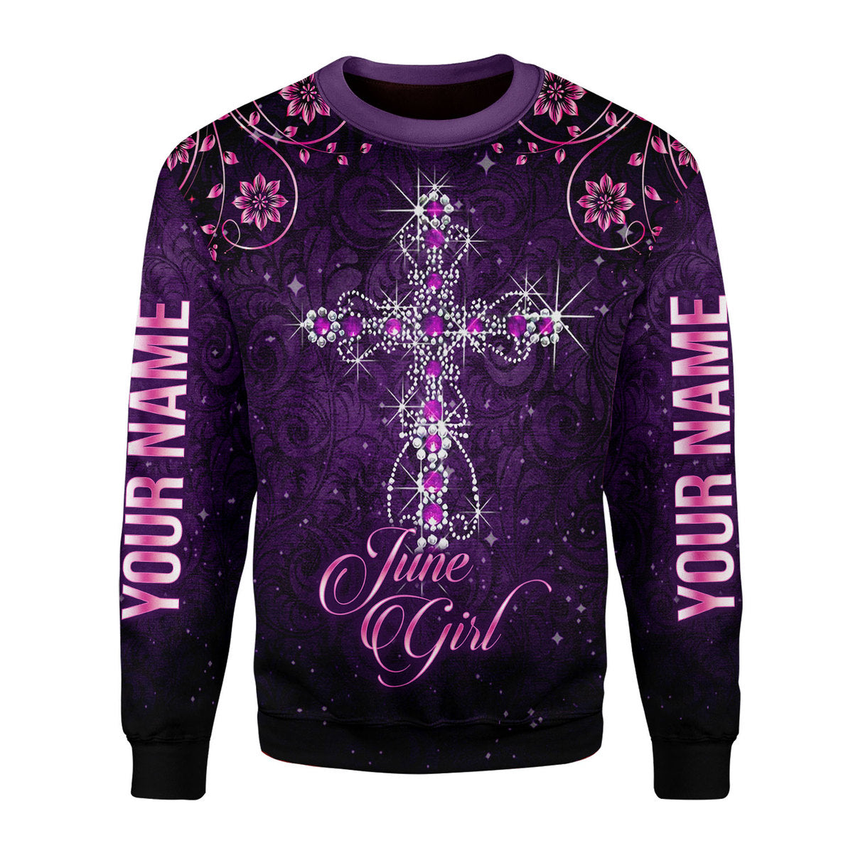 CustomsPig Personalized Ugly Sweater I Am A June Girl All Over Printed