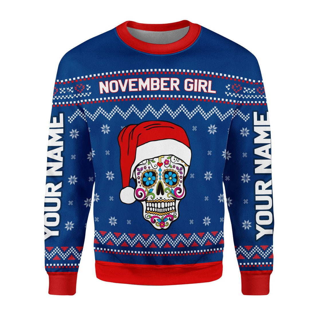 CustomsPig Personalized Ugly Sweater November Girl I Am Who I Am All Over Printed