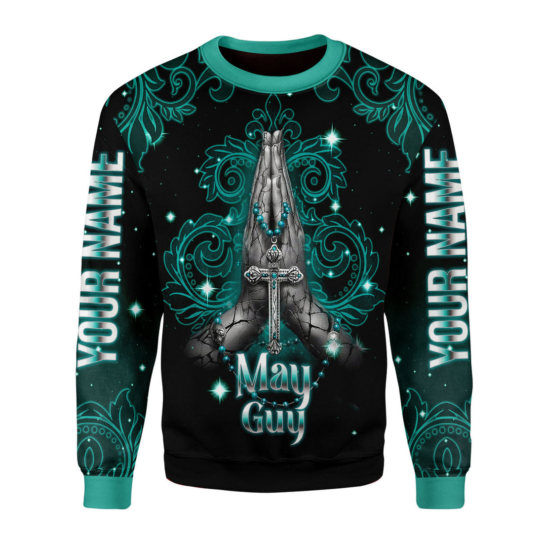 CustomsPig Personalized Ugly Sweater May Guy I Can Do All Things All Over Printed
