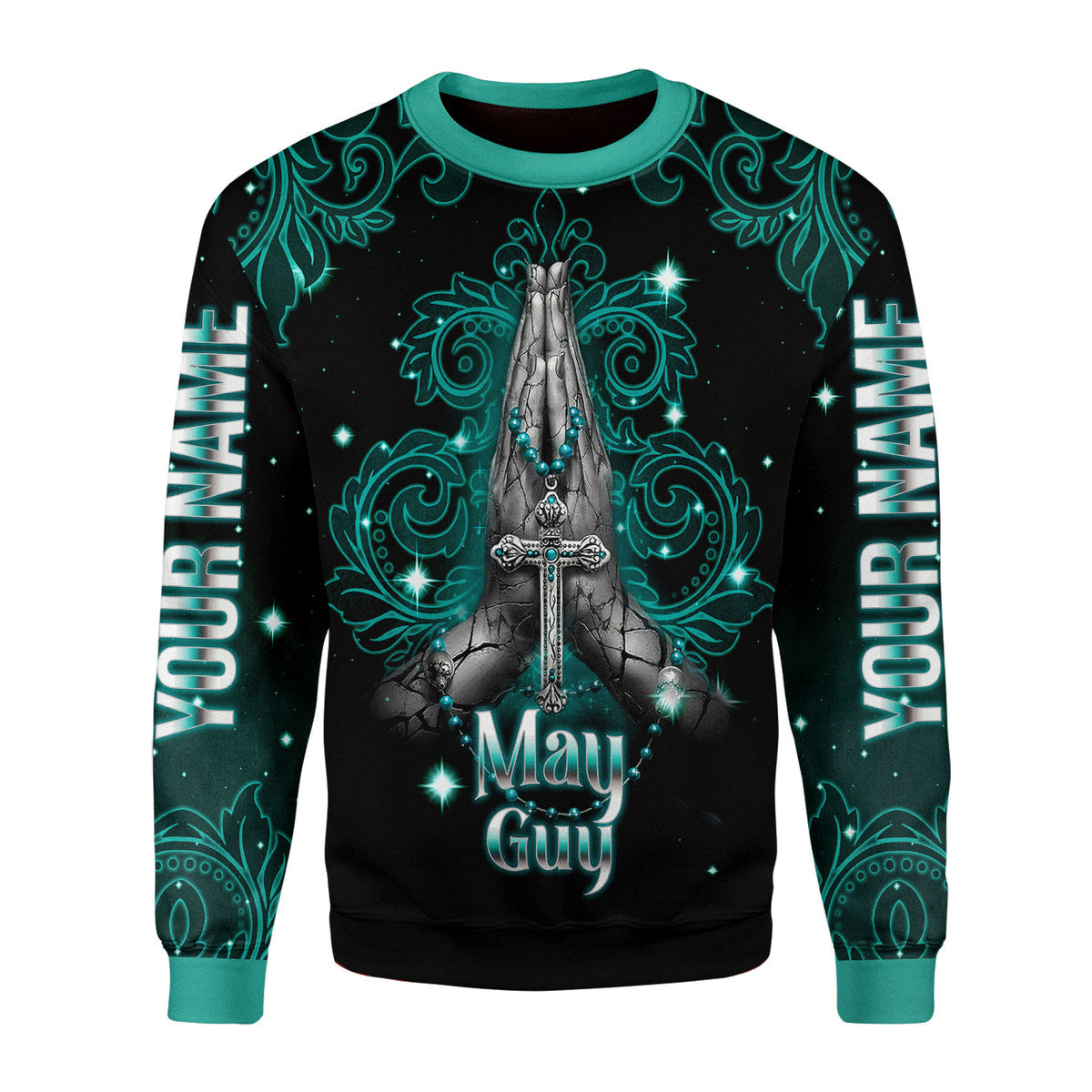 CustomsPig Personalized Ugly Sweater May Guy I Can Do All Things All Over Printed