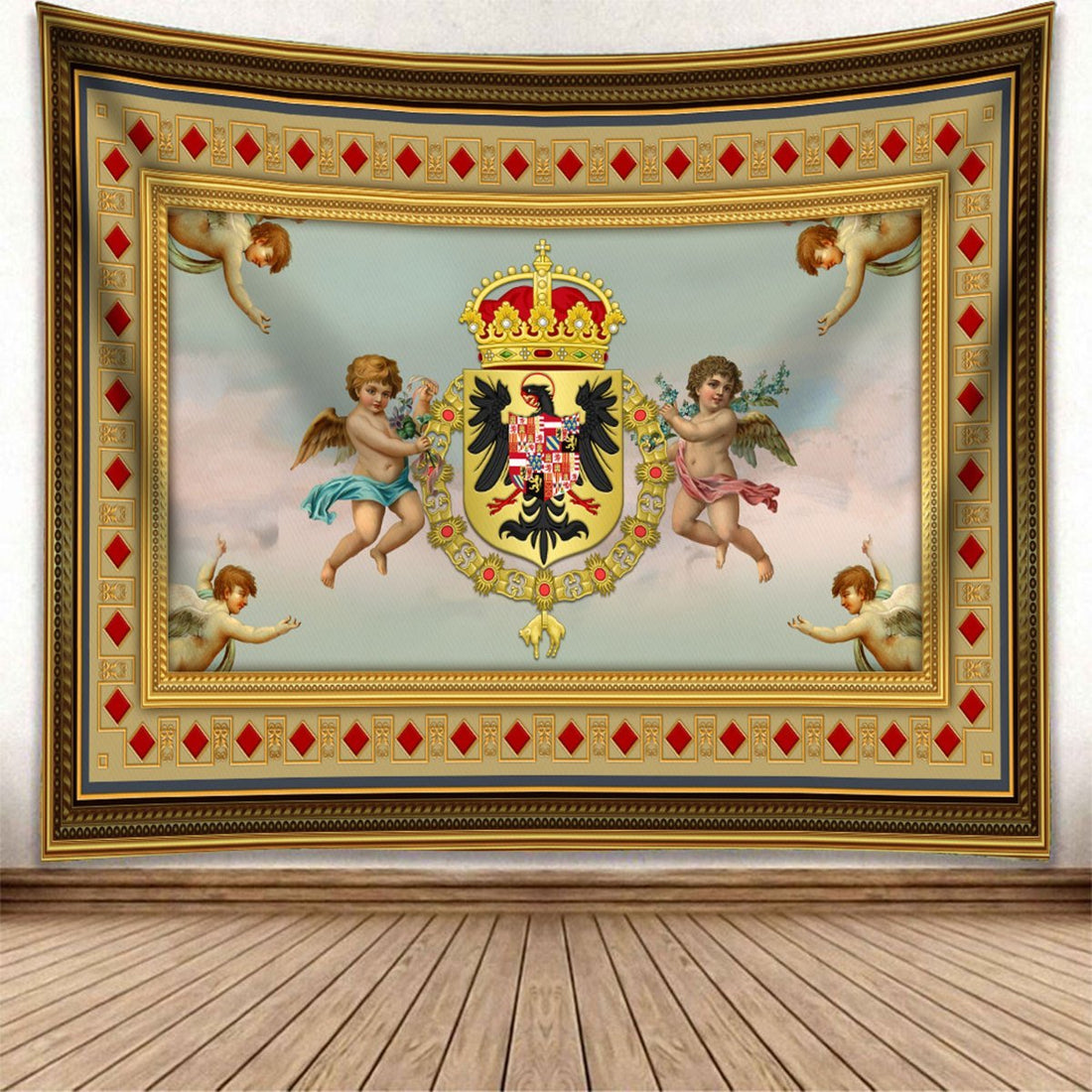 Coat Of Arms Charles V Habsburg Tapestry Carpet - 2 Holes / S (29.5 X 35.4 Inches 2.5 X 3 Feet)