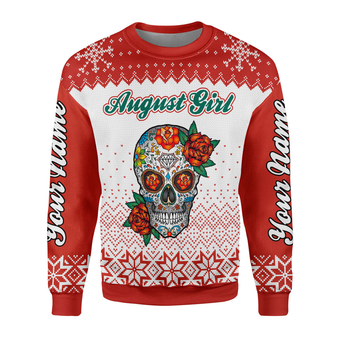 CustomsPig Personalized Ugly Sweater August Girl All Over Printed