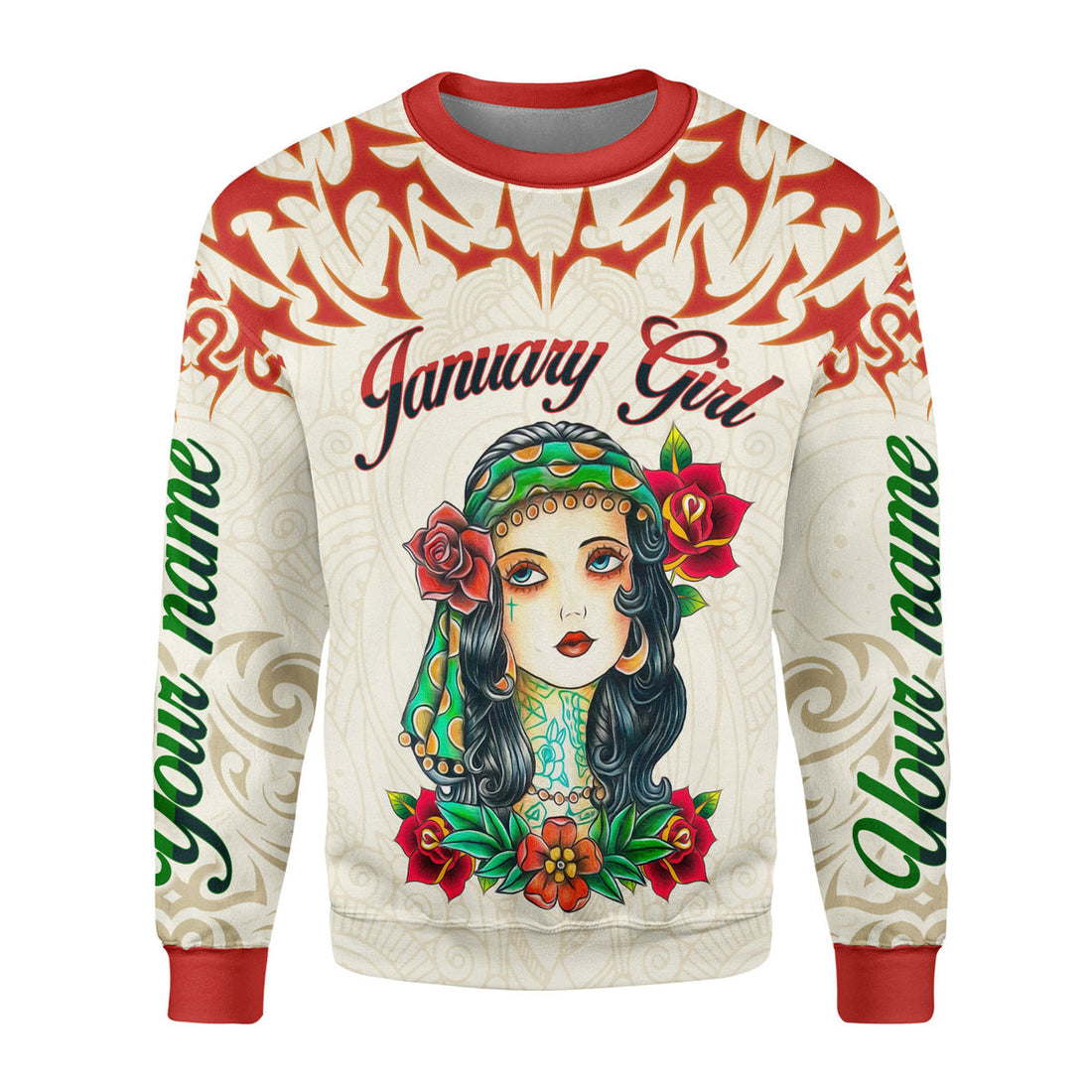 CustomsPig Personalized Ugly Sweater January Girl I Do What I Want All Over Printed