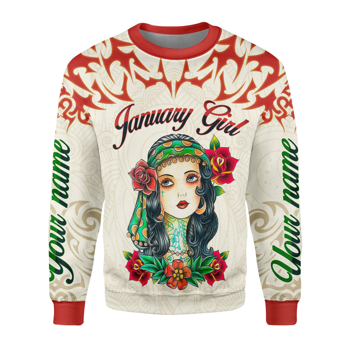 CustomsPig Personalized Ugly Sweater January Girl I Do What I Want All Over Printed