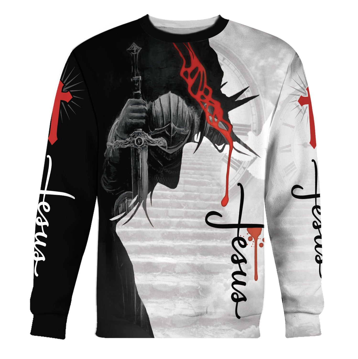 Customspig Tops Pullover Sweatshirt Sweatshirt Jesus Is My God 3D Apparel