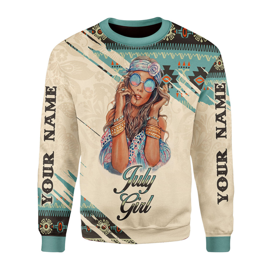 CustomsPig Personalized Ugly Sweater July Girl All Over Printed