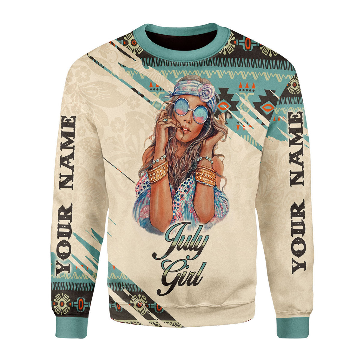 CustomsPig Personalized Ugly Sweater July Girl All Over Printed
