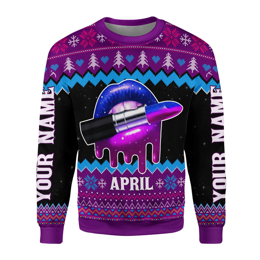 CustomsPig Personalized Ugly Sweater April Girl All Over Printed