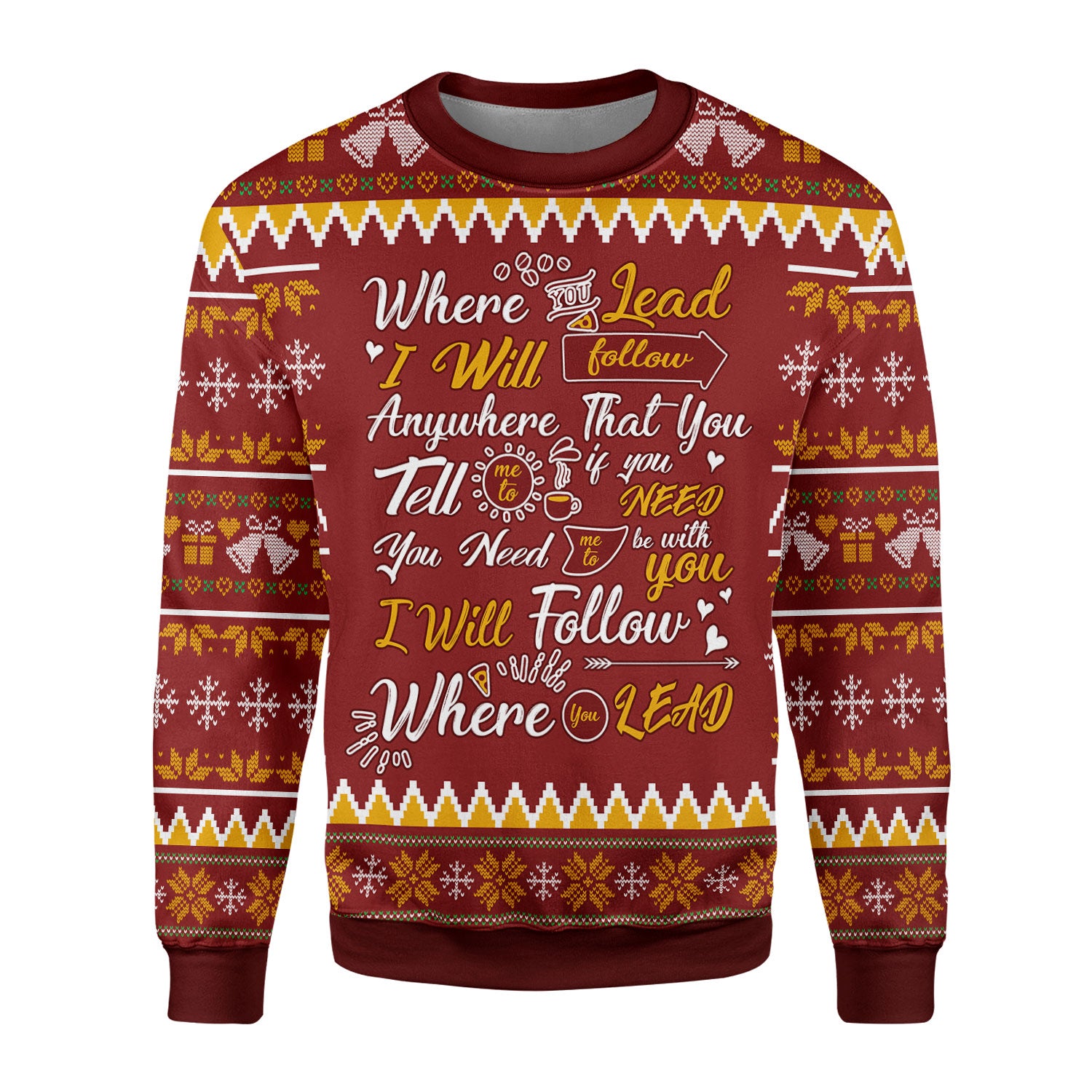 Customspig Christmas Sweater Gilmore Girls Theme Song Where You Lead I Will Follow 3D Apparel