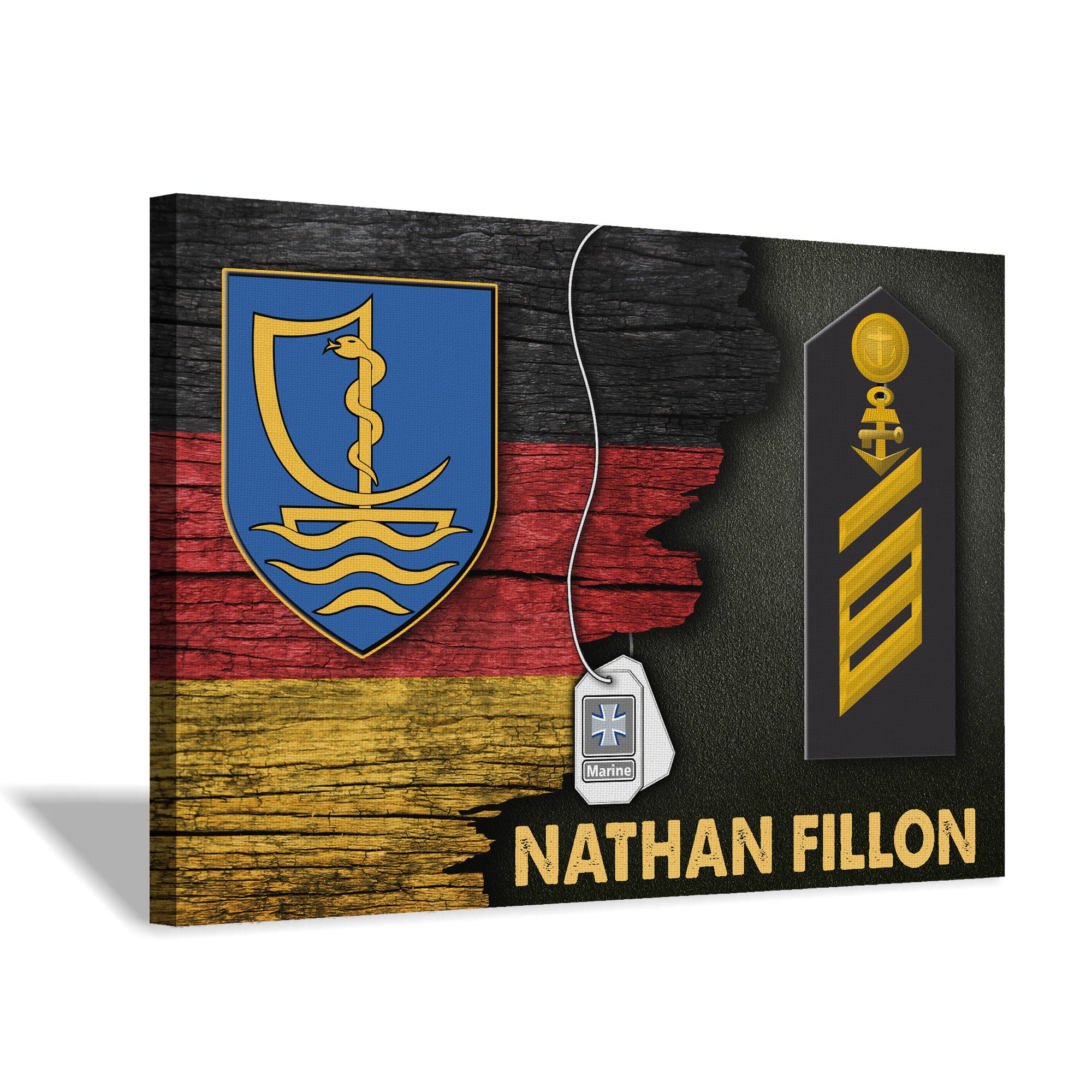 Personalized Name and Ranks - Schifffahrtmedizinisches Institut der Marine-German Navy -Digital File Canvas