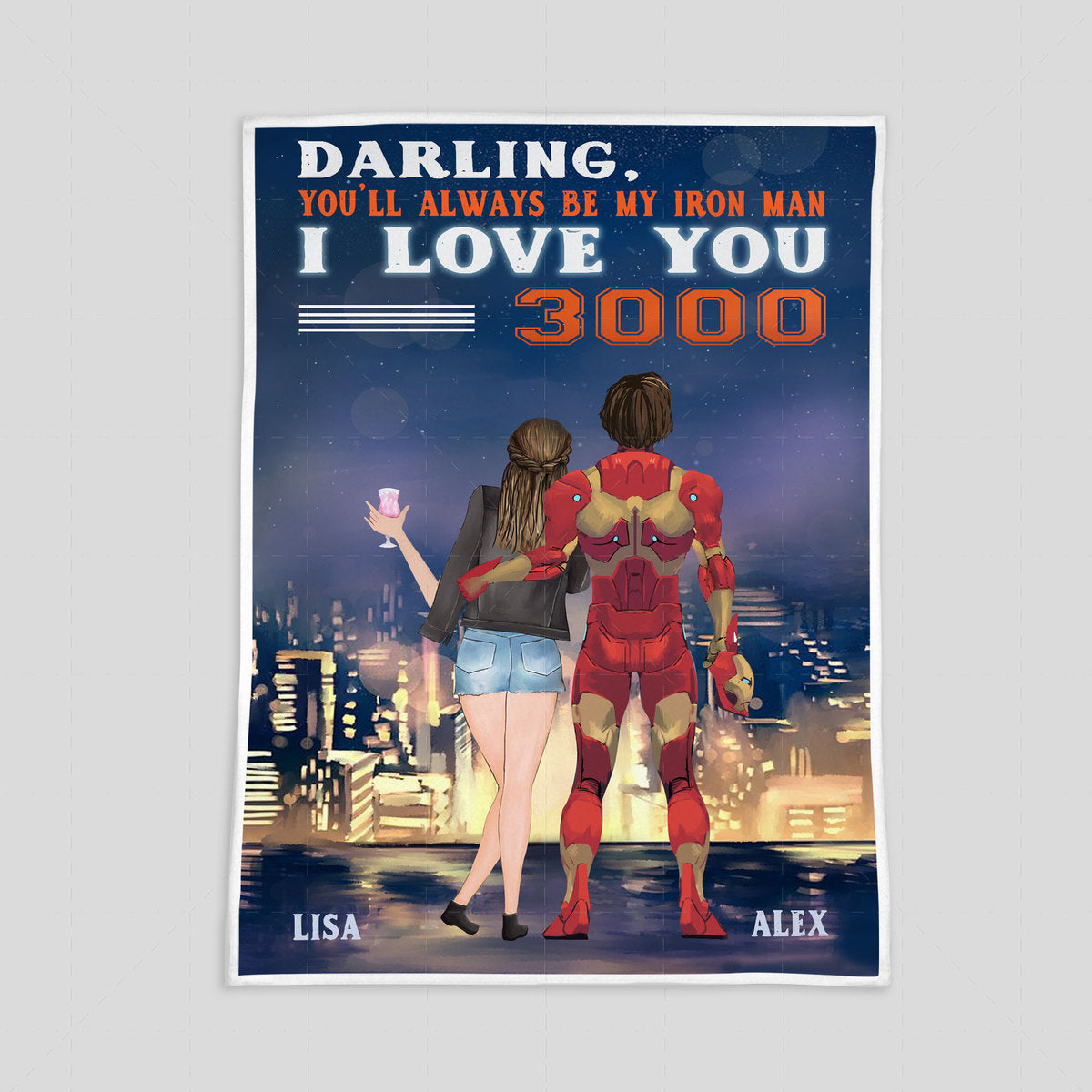 Personalized Blanket You'll Always Be My Iron Man I Love You 3000