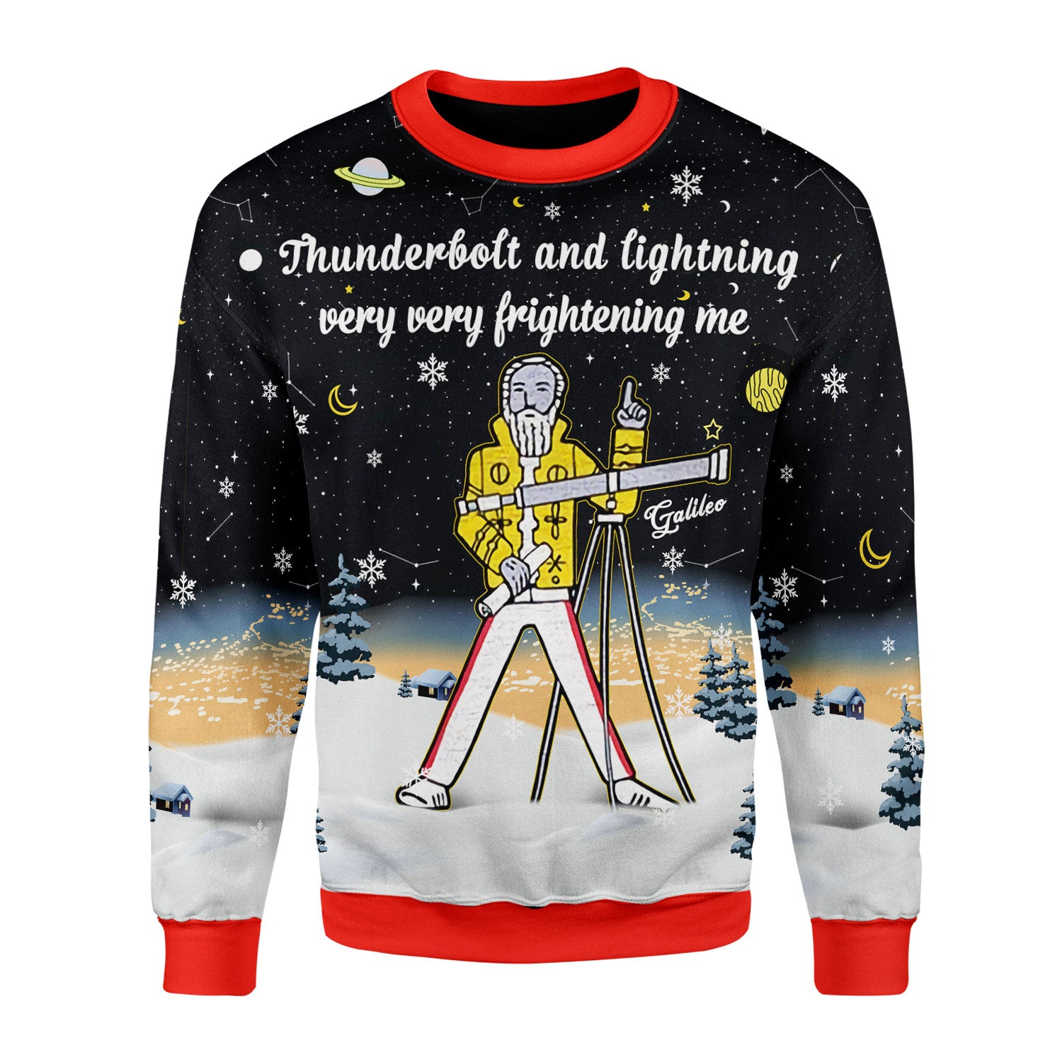 Customspig Christmas Sweater Thunder Fightening Galileo 3D Apparel