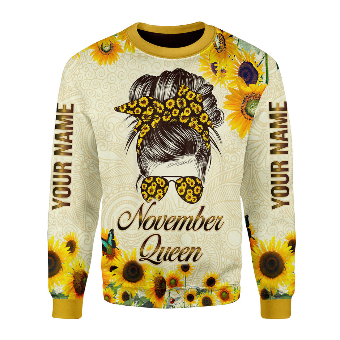 CustomsPig Personalized Ugly Sweater November Queen All Over Printed
