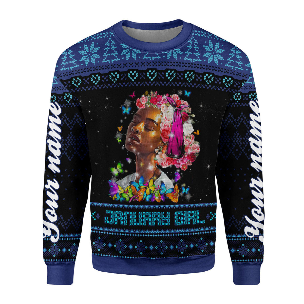 CustomsPig Personalized Ugly Sweater January Girl I Am The Storm All Over Printed