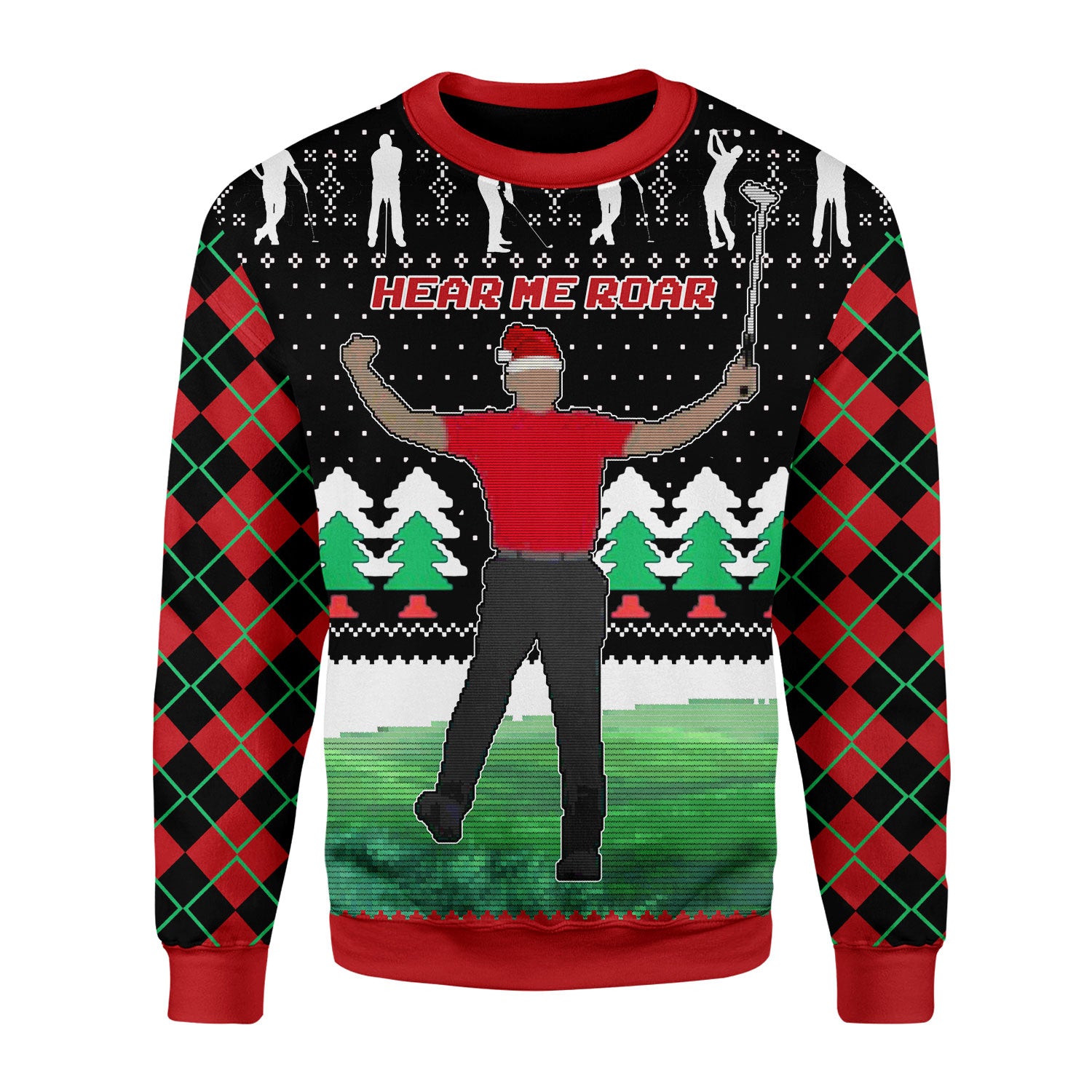 Customspig Christmas Sweater Here Him Roar 3D Apparel
